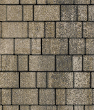 Тротуарная плитка СТАРЫЙ ГОРОД - Искусственный камень Базальт, комплект из 3 видов плит