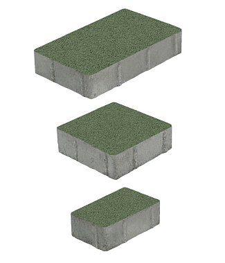 Тротуарная плитка СТАРЫЙ ГОРОД - Гранит Зелёный, комплект из 3 видов плит