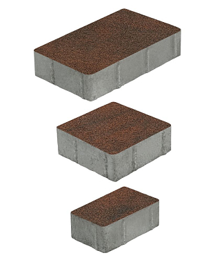 Тротуарная плитка СТАРЫЙ ГОРОД - Листопад гладкий Клинкер, комплект из 3 видов плит