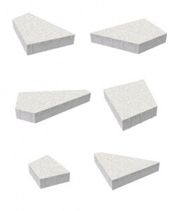 Тротуарная плитка ОРИГАМИ - Стоунмикс Белый, комплект из 6 видов плит