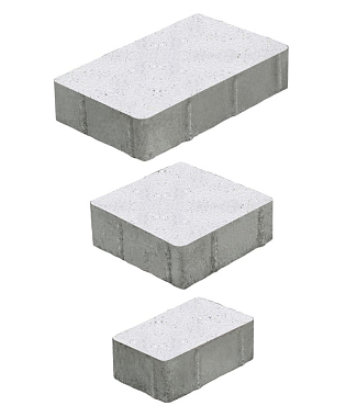 Тротуарная плитка СТАРЫЙ ГОРОД - Стоунмикс Белый, комплект из 3 видов плит
