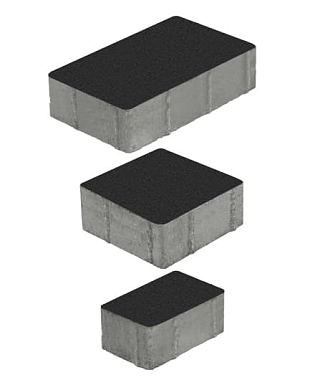 Тротуарная плитка СТАРЫЙ ГОРОД - Стандарт Черный, комплект из 3 видов плит