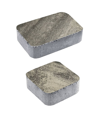 Тротуарная плитка КЛАССИКО - Листопад гладкий Антрацит, комплект из 2 видов плит