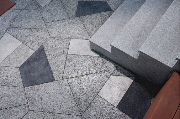 Тротуарная плитка ОРИГАМИ - Стоунмикс Белый с черным, комплект из 6 видов плит