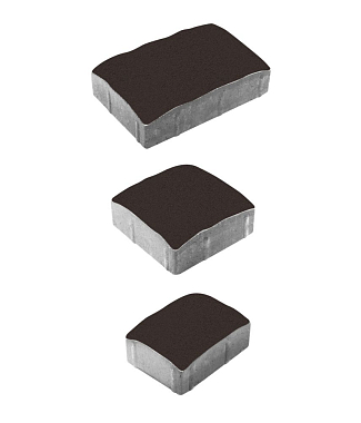 Тротуарная плитка УРИКО - Стандарт  Коричневый, комплект из 3 видов плит
