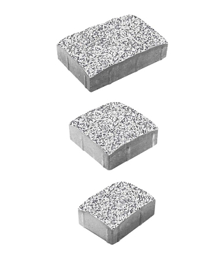 Тротуарная плитка УРИКО - Стоунмикс Бело-черный, комплект из 3 видов плит