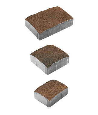 Тротуарная плитка УРИКО - Листопад гранит Мустанг, комплект из 3 видов плит