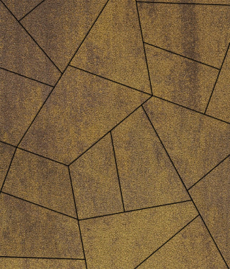 Тротуарная плитка ОРИГАМИ - Листопад гранит Янтарь, комплект из 6 видов плит