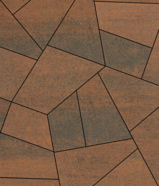 Тротуарная плитка ОРИГАМИ - Листопад гладкий Мустанг, комплект из 6 видов плит