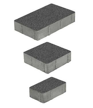 Тротуарная плитка СТАРЫЙ ГОРОД - Гранит Серый, комплект из 3 видов плит