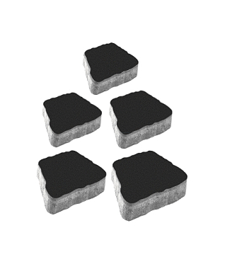 Тротуарная плитка АНТИК - Стандарт Черный, комплект из 5 видов плит