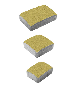Тротуарная плитка УРИКО - Стандарт  Желтый, комплект из 3 видов плит