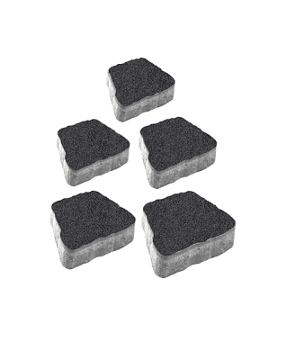Тротуарная плитка АНТИК - Стоунмикс Черный, комплект из 5 видов плит