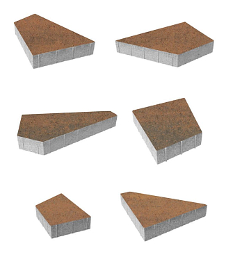 Тротуарная плитка ОРИГАМИ - Листопад гладкий Мустанг, комплект из 6 видов плит