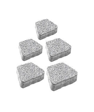 Тротуарная плитка АНТИК - Стоунмикс Белый с черным, комплект из 5 видов плит