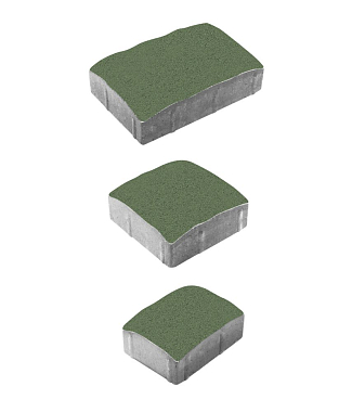 Тротуарная плитка УРИКО - Стандарт  Зеленый, комплект из 3 видов плит