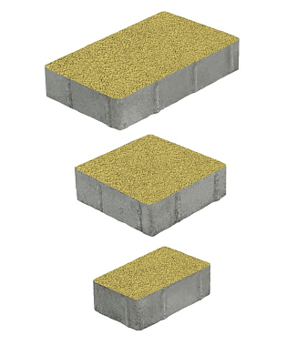 Тротуарная плитка СТАРЫЙ ГОРОД - Гранит Жёлтый, комплект из 3 видов плит