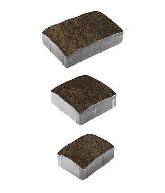Тротуарная плитка УРИКО - Листопад гранит Мокко, комплект из 3 видов плит