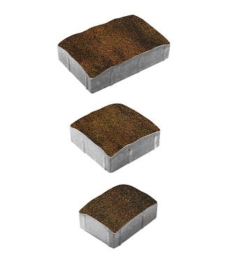 Тротуарная плитка УРИКО - Листопад гранит Саванна, комплект из 3 видов плит