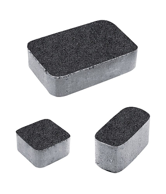 Тротуарная плитка КЛАССИКО - Стоунмикс Черный, комплект из 3 видов плит