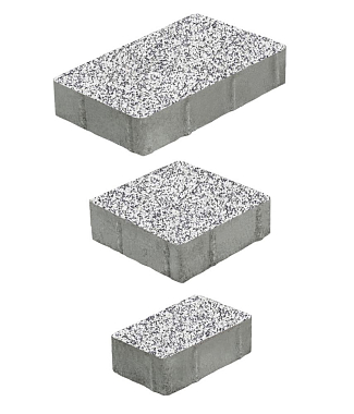 Тротуарная плитка СТАРЫЙ ГОРОД - Стоунмикс Белый с черным, комплект из 3 видов плит