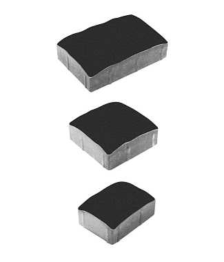 Тротуарная плитка УРИКО - Стандарт  Черный, комплект из 3 видов плит
