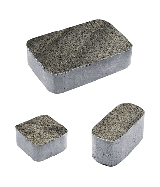 Тротуарная плитка КЛАССИКО - Листопад гранит Антрацит, комплект из 3 видов плит