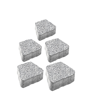 Тротуарная плитка АНТИК - Стоунмикс Белый с черным, комплект из 5 видов плит