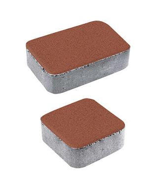 Тротуарная плитка КЛАССИКО - Стандарт Красный, комплект из 2 видов плит