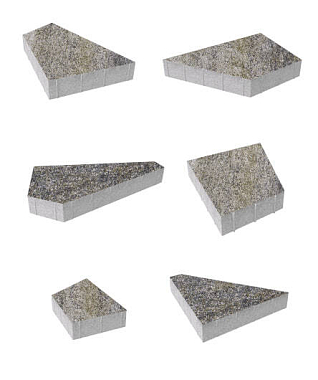 Тротуарная плитка ОРИГАМИ - Искусственный камень Габбро, комплект из 6 видов плит