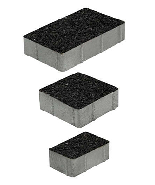 Тротуарная плитка СТАРЫЙ ГОРОД - Стоунмикс Чёрный, комплект из 3 видов плит