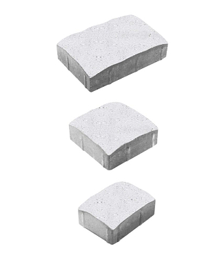 Тротуарная плитка УРИКО - Стоунмикс Белый, комплект из 3 видов плит