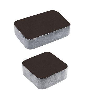 Тротуарная плитка КЛАССИКО - Стандарт Коричневый, комплект из 2 видов плит