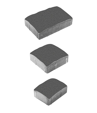 Тротуарная плитка УРИКО - Стандарт  Серый, комплект из 3 видов плит