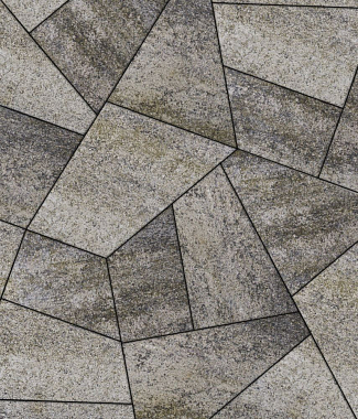 Тротуарная плитка ОРИГАМИ - Искусственный камень Габбро, комплект из 6 видов плит