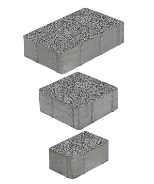 Тротуарная плитка СТАРЫЙ ГОРОД - Гранит Серый с черным, комплект из 3 видов плит