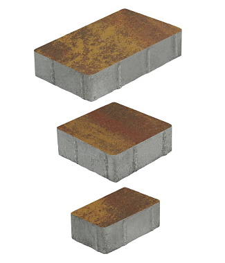 Тротуарная плитка СТАРЫЙ ГОРОД - Листопад гладкий Осень, комплект из 3 видов плит