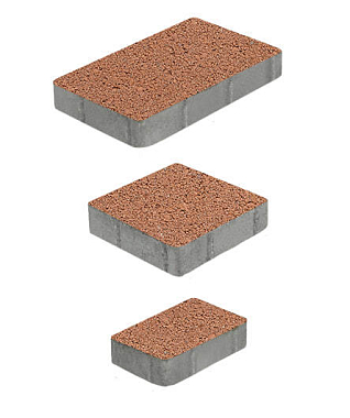 Тротуарная плитка СТАРЫЙ ГОРОД - Гранит Оранжевый, комплект из 3 видов плит