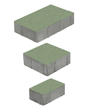 Тротуарная плитка СТАРЫЙ ГОРОД - Стандарт Зелёный, комплект из 3 видов плит