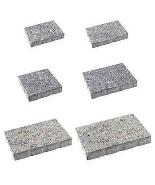 Тротуарная плитка АНТАРА - Искусственный камень Шунгит, комплект из 6 видов плит