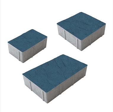Тротуарная плитка рельефная СТАРЫЙ ГОРОД - Гранит Синий, комплект из 3 видов плит